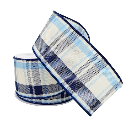 2.5" x 25ft. Wired Plaid Ribbon by Celebrate It™ Décor
